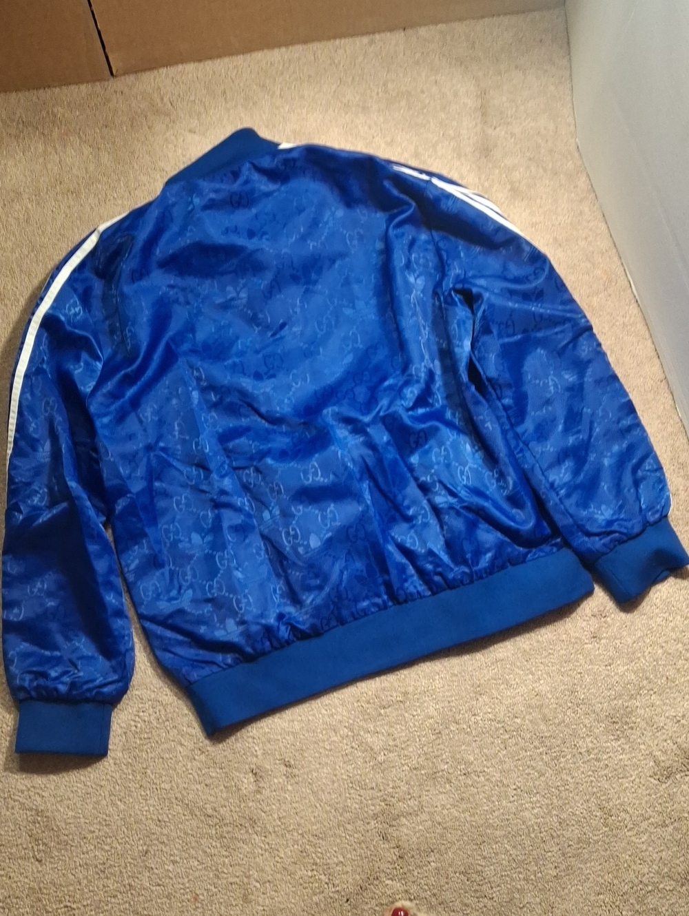 Gucci Blue Jacket with Red Mesh and Yellow Logo Patch - Picture 6 of 6